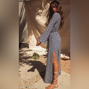 Lulus Mandala Daydream Blue Print Maxi Dress